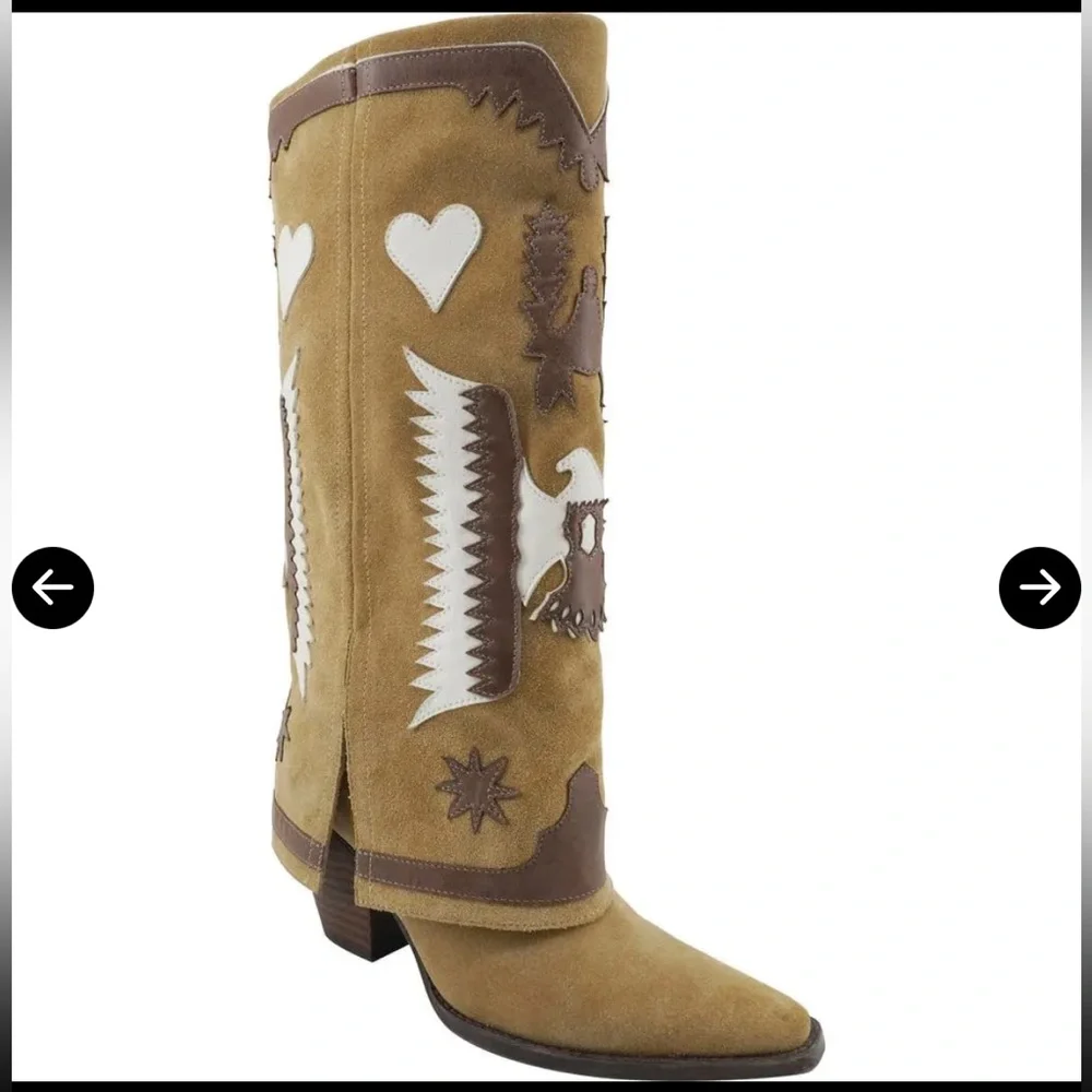 ZIGI Hungria Knee High Western Boot In Natural $400 gently used size 6